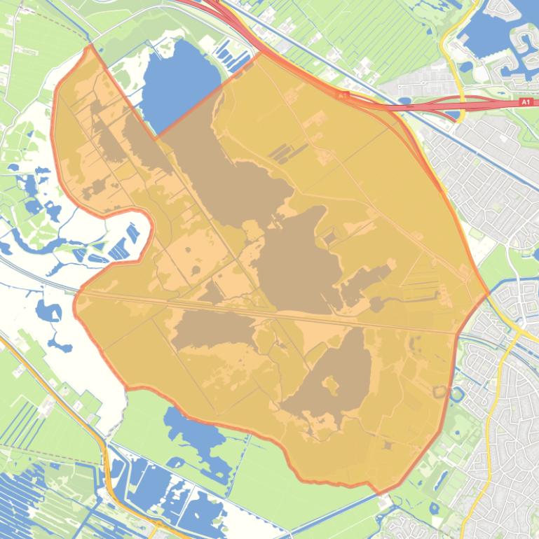 Kaart van de buurt Naardermeer.