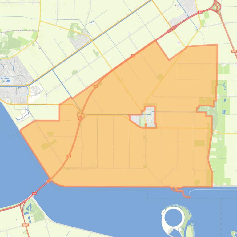 Kaart van de buurt Nagele-landelijk gebied.