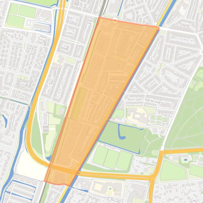 Kaart van de Natuurkundigenbuurt-oost.