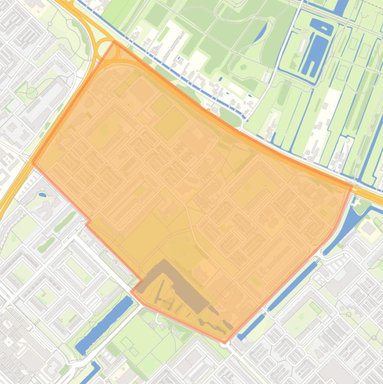 Kaart van de buurt Neckardreef en omgeving.