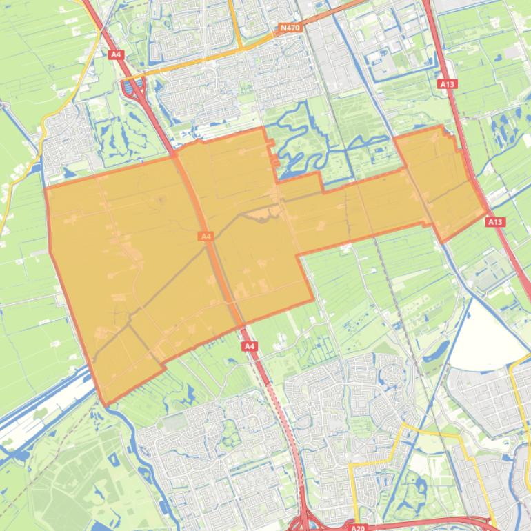 Kaart van de buurt Negenhuizen en Zouteveen.