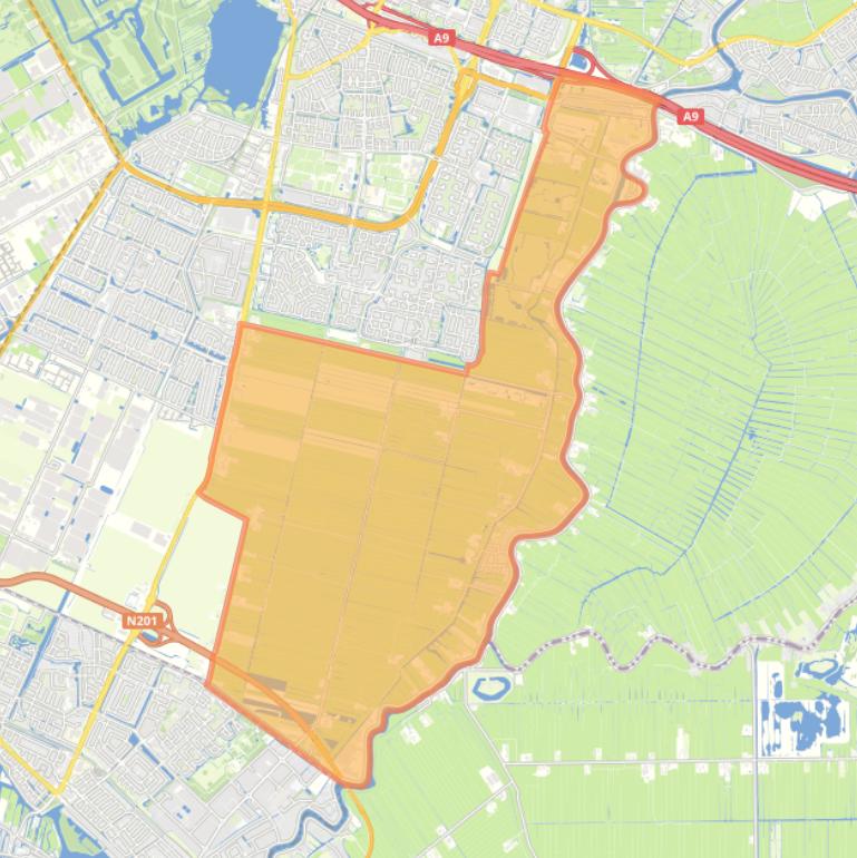 Kaart van de buurt Nes aan de Amstel.