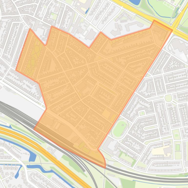 Kaart van de buurt Nieuw-Assendorp.