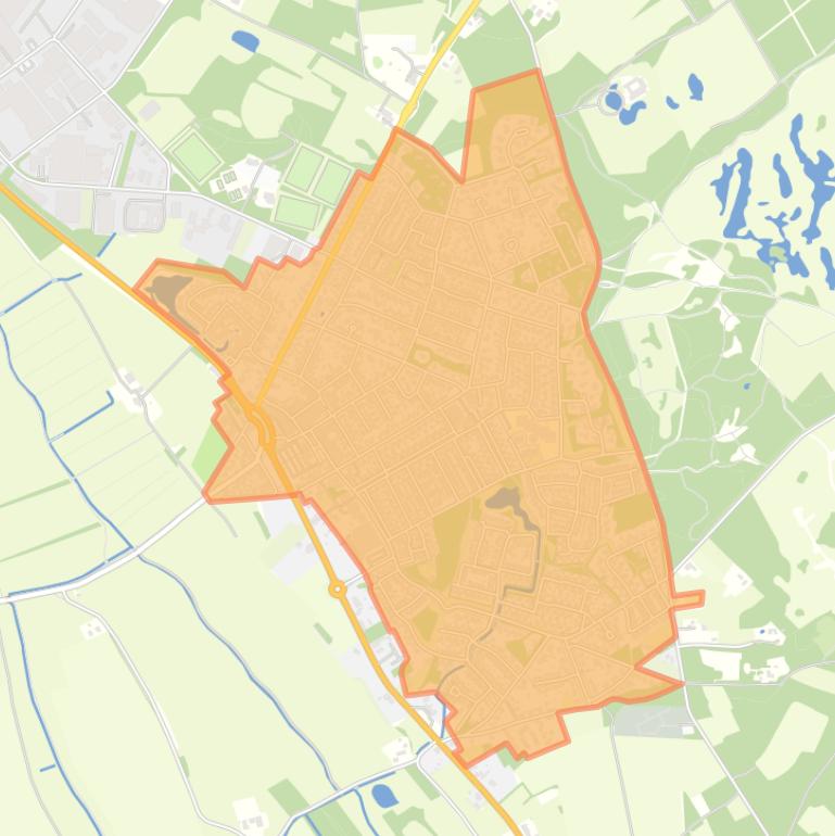 Kaart van de buurt Nieuw-Bergen Kern.