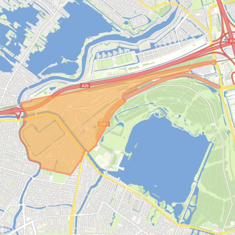 Kaart van de buurt Nieuw Crooswijk.