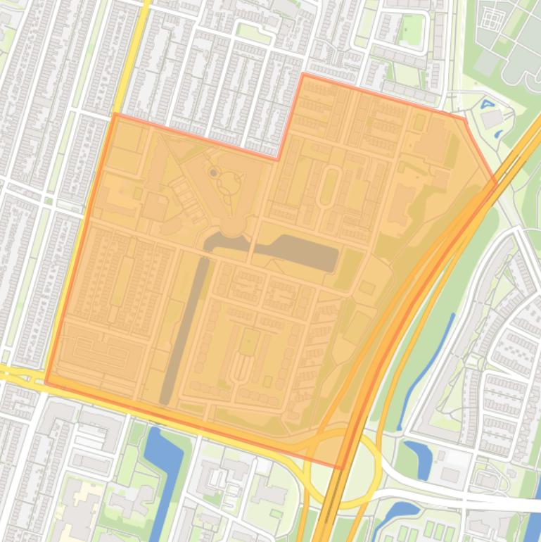 Kaart van de buurt Nieuw Hoograven-Noord.