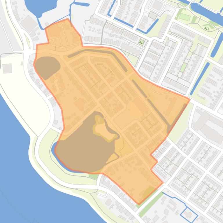 Kaart van de buurt Nieuw Kinderdijk.