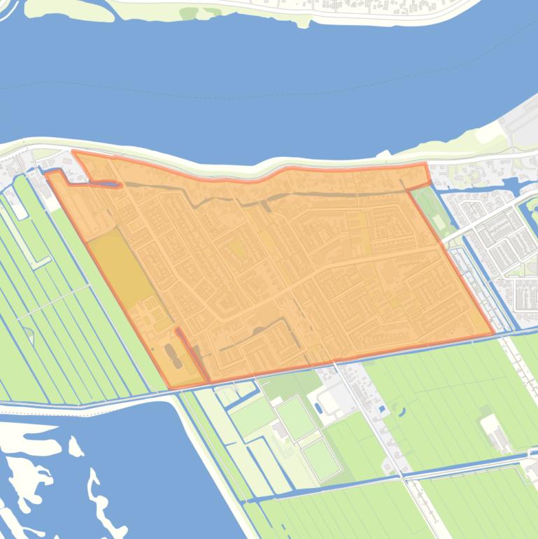 Kaart van de buurt Nieuw-Lekkerland-Middelweg.