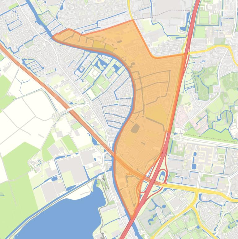 Kaart van de buurt Nieuw-Rhijngeest.