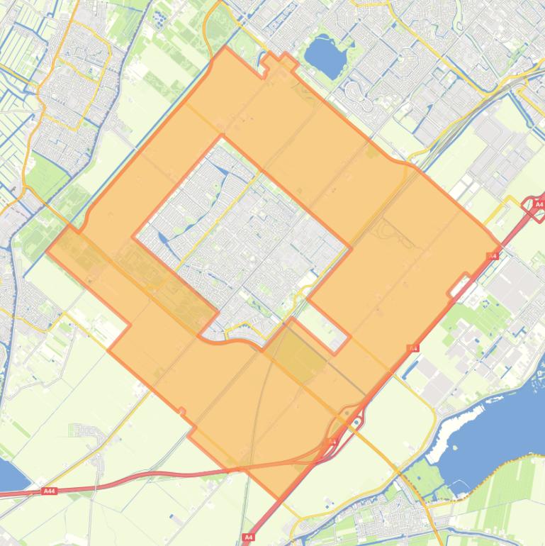 Kaart van de buurt Nieuw-Vennep Omgeving.