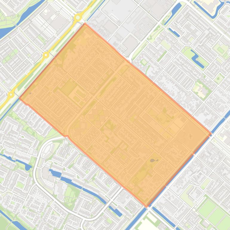 Kaart van de buurt Nieuw-Vennep West.