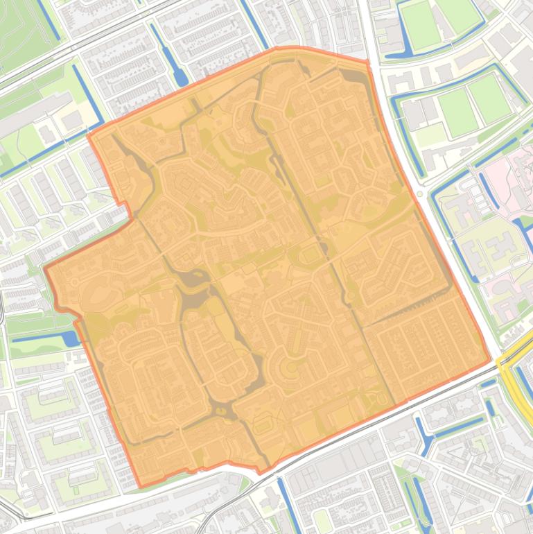 Kaart van de buurt Nieuw Waldeck.