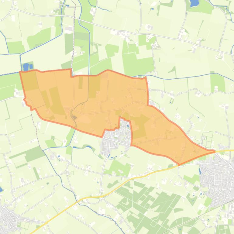 Kaart van de buurt Nieuw Wehl - noordoost.