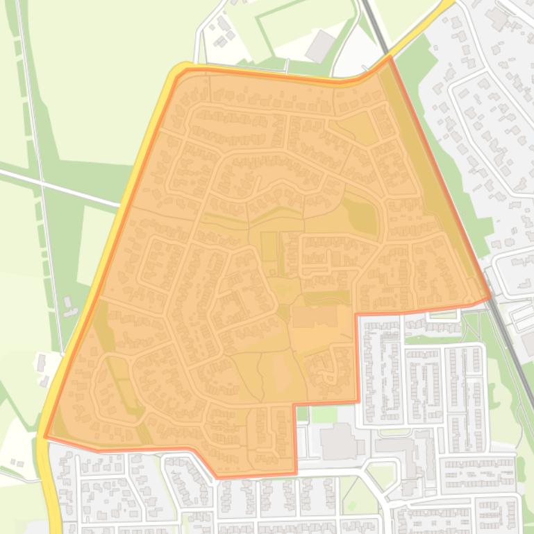 Kaart van de buurt Nieuwe Hoeven Noord.