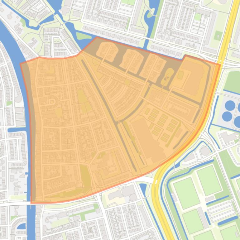 Kaart van de buurt Nieuwe Sloot.