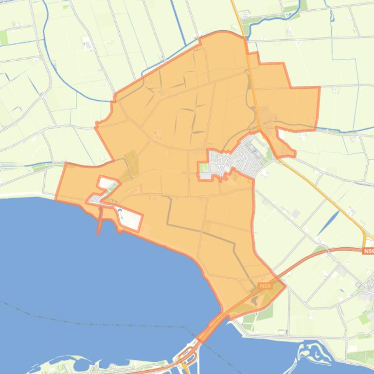 Kaart van de buurt Nieuwe-Tonge buitengebied.