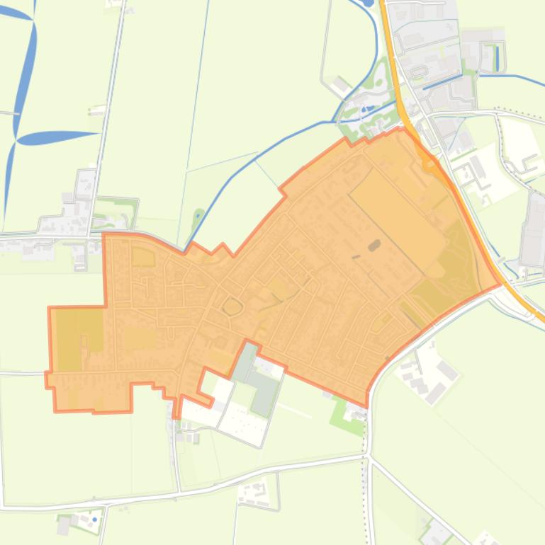 Kaart van de buurt Nieuwe-Tonge woonkern.