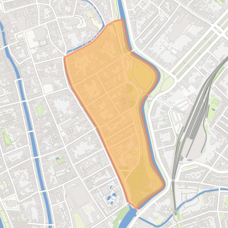 Kaart van de buurt Nieuwegracht-Oost.