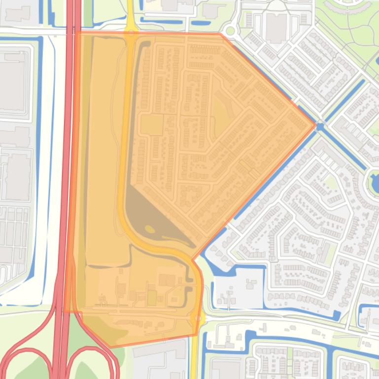 Kaart van de buurt Nieuweland 2.