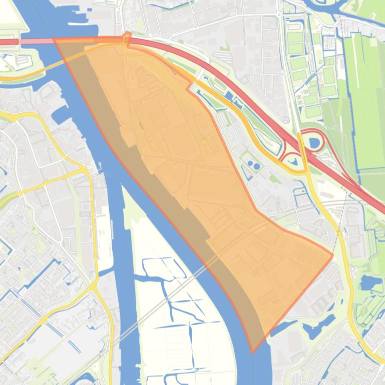 Kaart van de buurt Nieuwland.