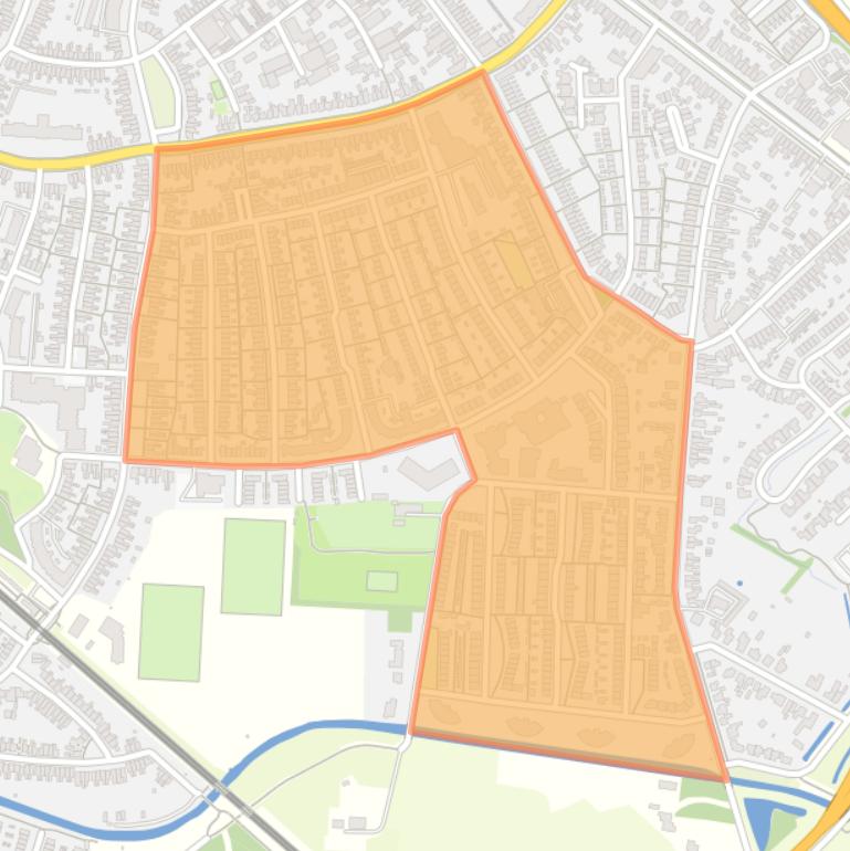 Kaart van de buurt Nieuwland.