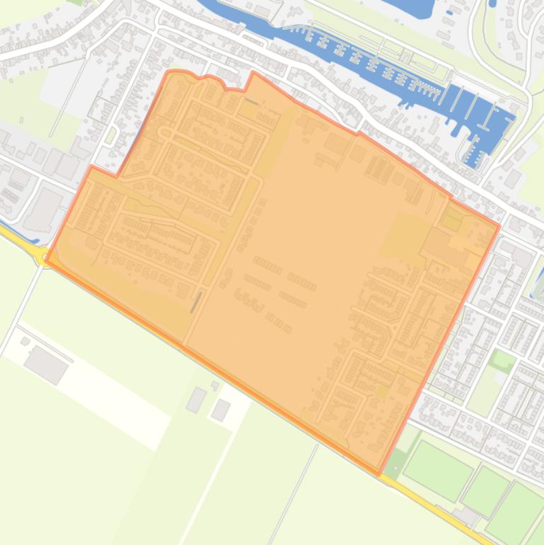 Kaart van de buurt Nieuwland.