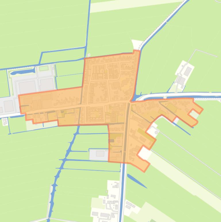 Kaart van de buurt Nieuwland kern.