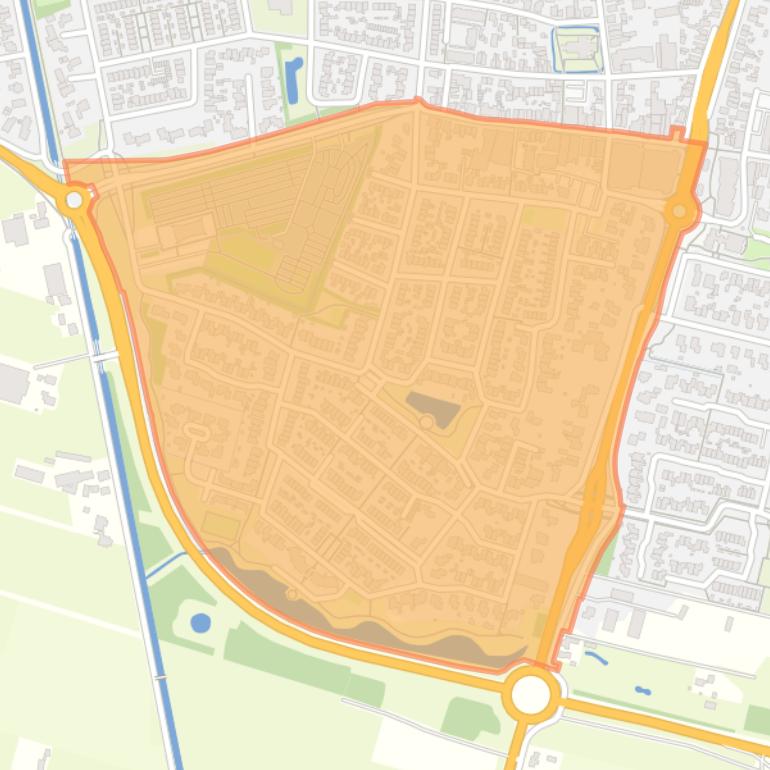 Kaart van de buurt Nieuwoord.