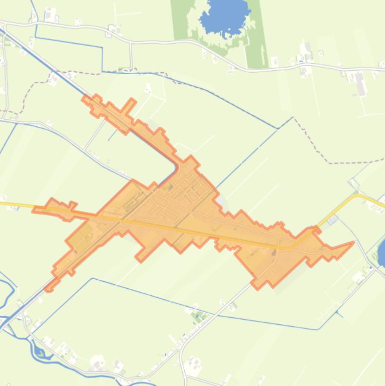 Kaart van de buurt Nij Beets-Kom.