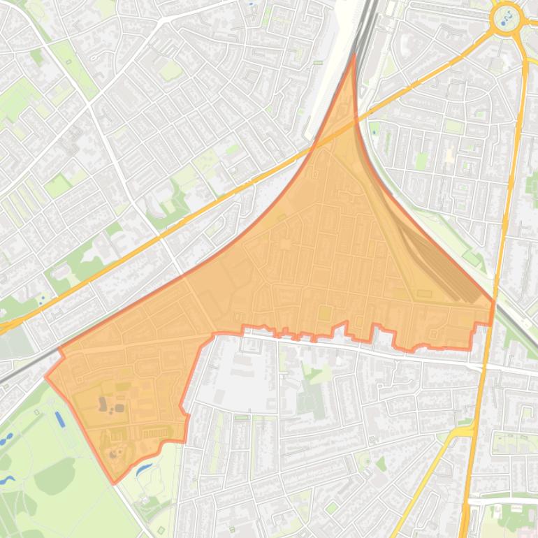 Kaart van de buurt Nije Veld.