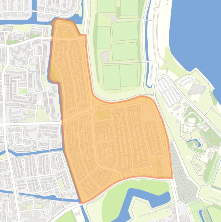 Kaart van de buurt Noord.