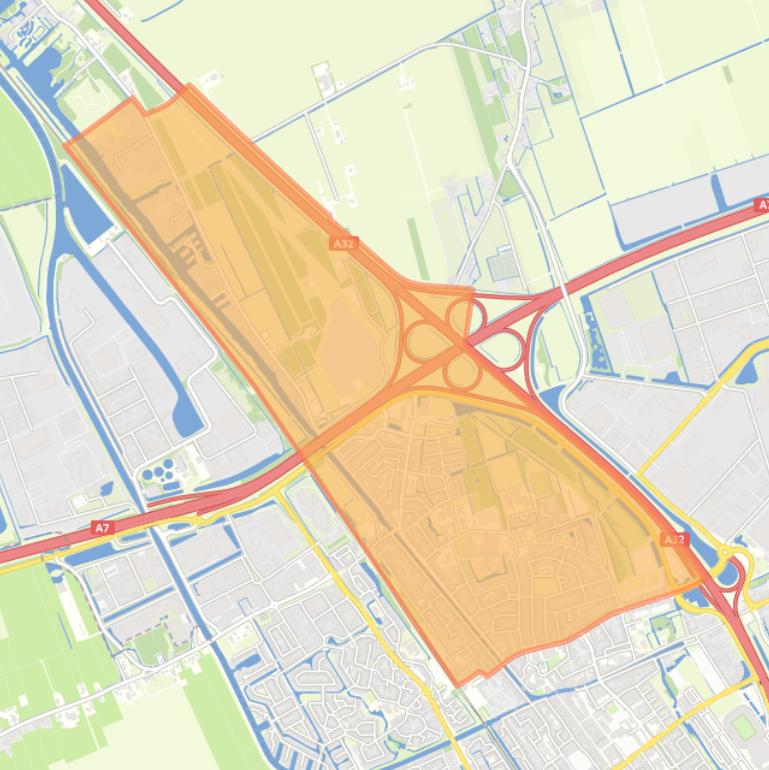 Kaart van de buurt Noord.