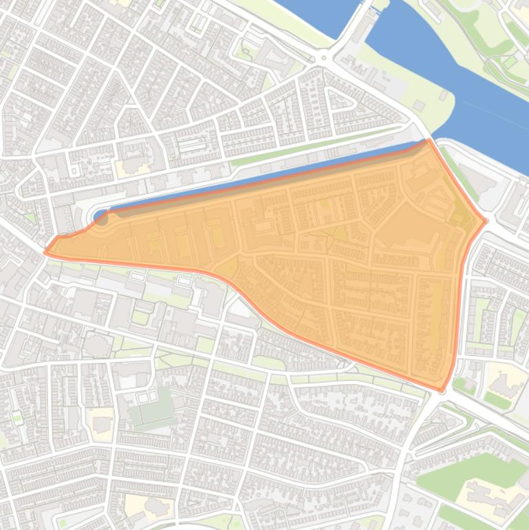 Kaart van de buurt Noord-Oost.