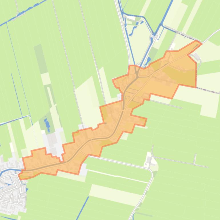 Kaart van de buurt Noordeloos-Oost.