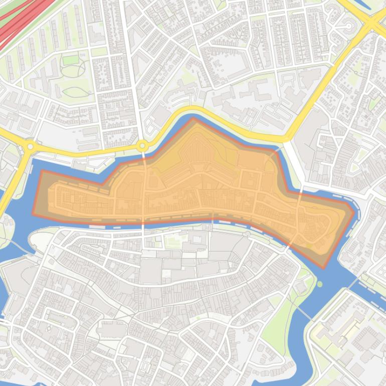 Kaart van de buurt Noordereiland.