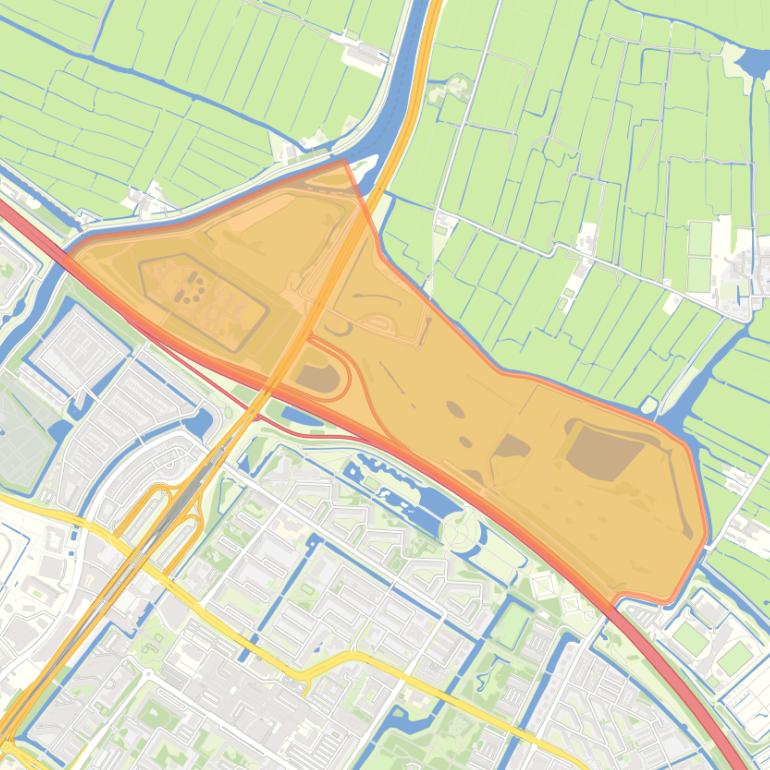 Kaart van de buurt Noorderstrook-West.