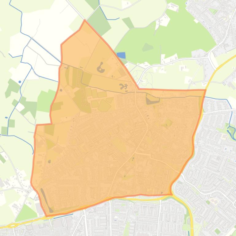 Kaart van de buurt Nuenen-Noord.