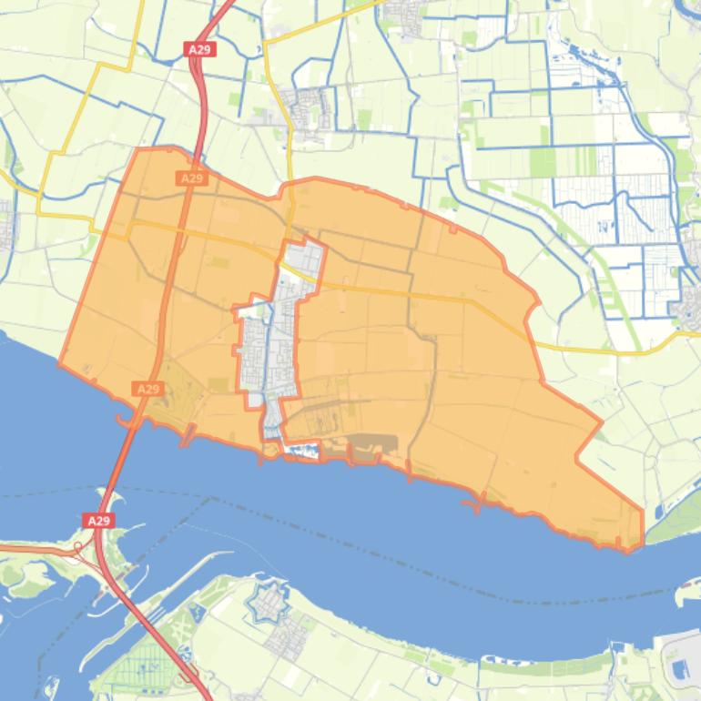 Kaart van de buurt Numansdorp Buitengebied.