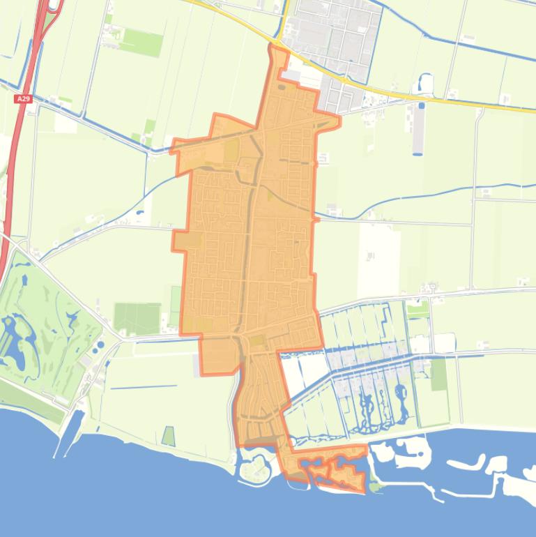 Kaart van de buurt Numansdorp Woonkern.