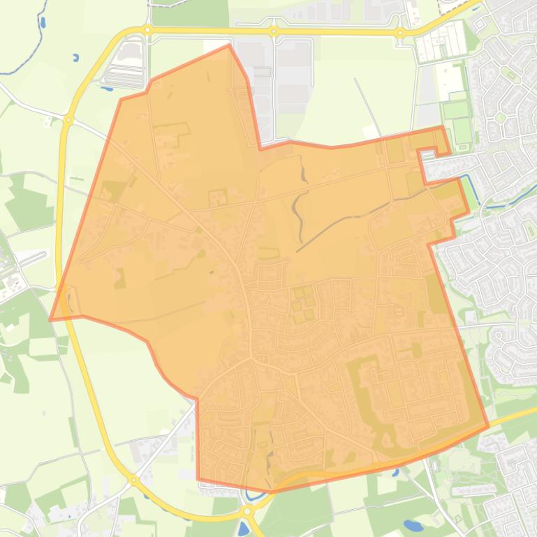 Kaart van de buurt Oerle.