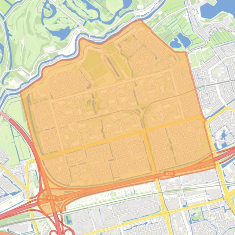 Kaart van de buurt Ommoord.