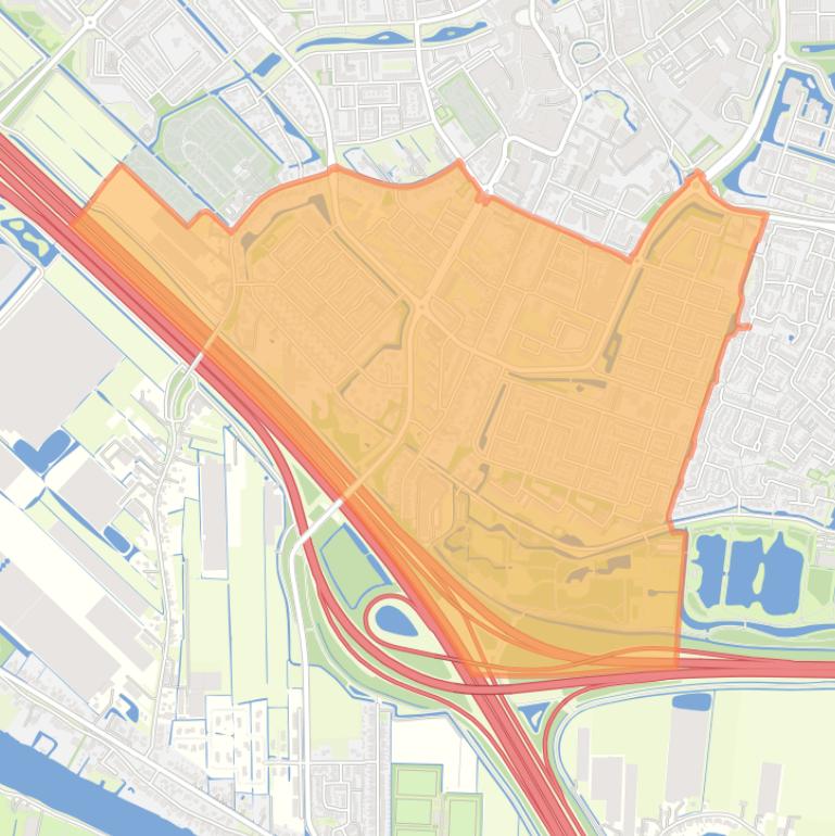 Kaart van de buurt Oost.