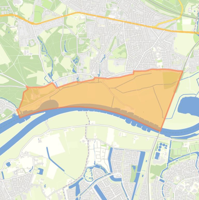 Kaart van de buurt Oosterbeekse Waarden.