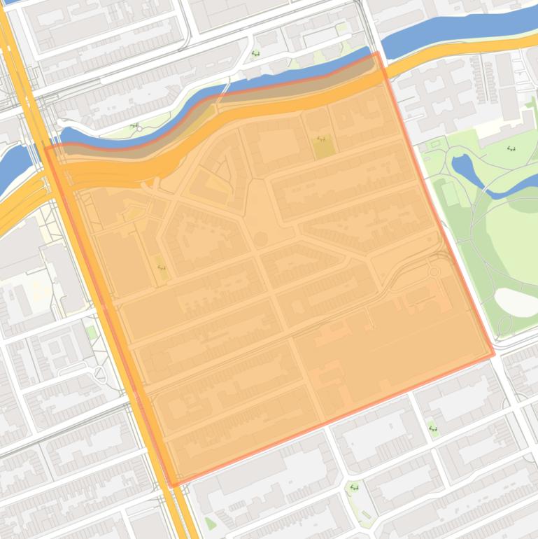 Kaart van de Oosterparkbuurt-Noordwest.