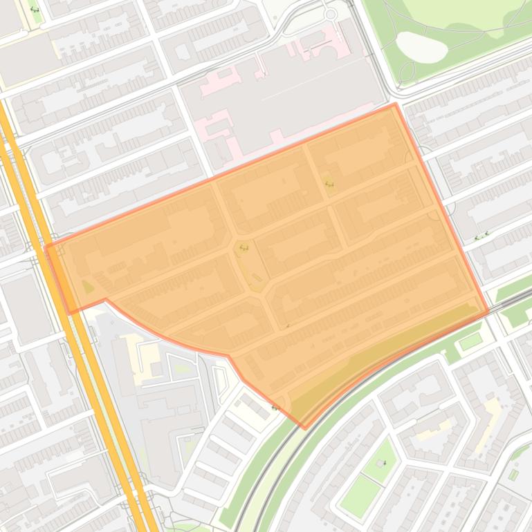 Kaart van de Oosterparkbuurt-Zuidwest.