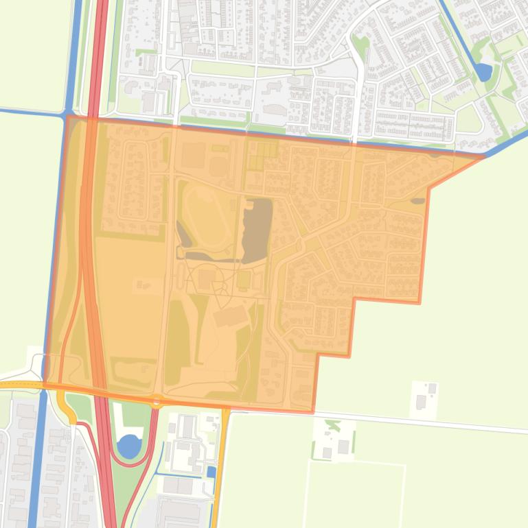 Kaart van de buurt Oosterterp en Zuiderpark.