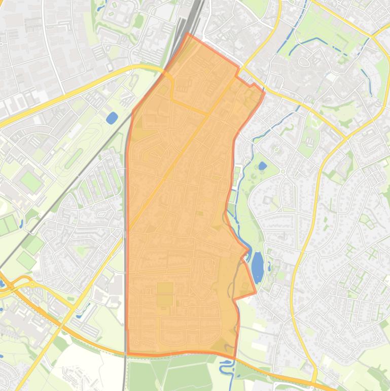 Kaart van de buurt Ophoven.