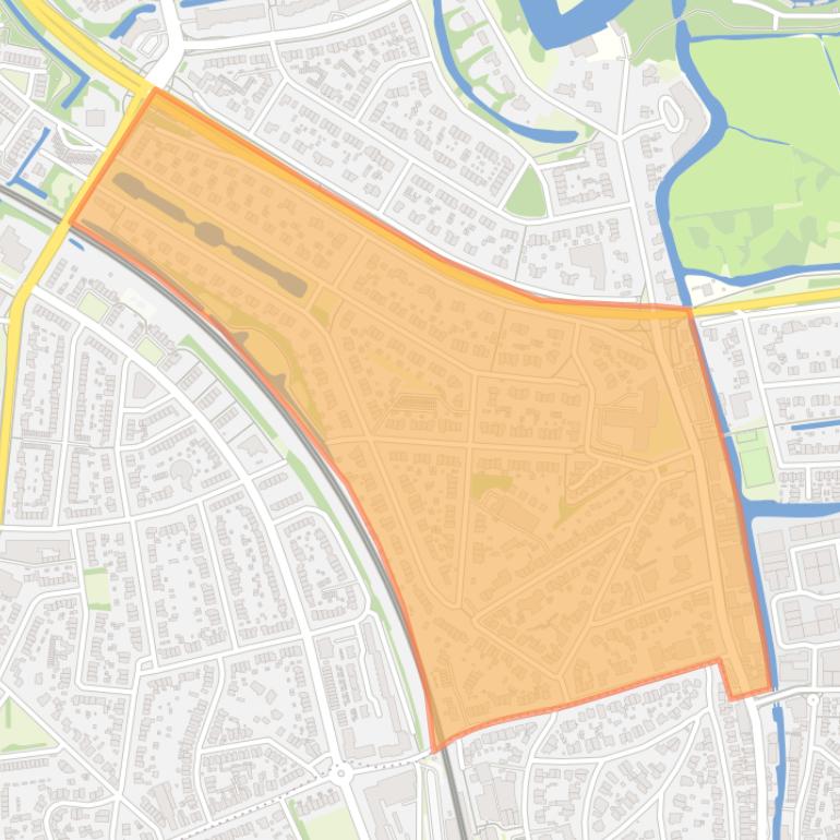 Kaart van de buurt Oranje Nassaupark-Zuid.