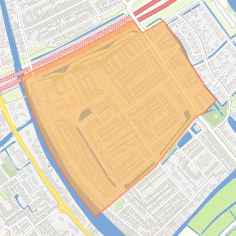 Kaart van de buurt Oranjewijk.