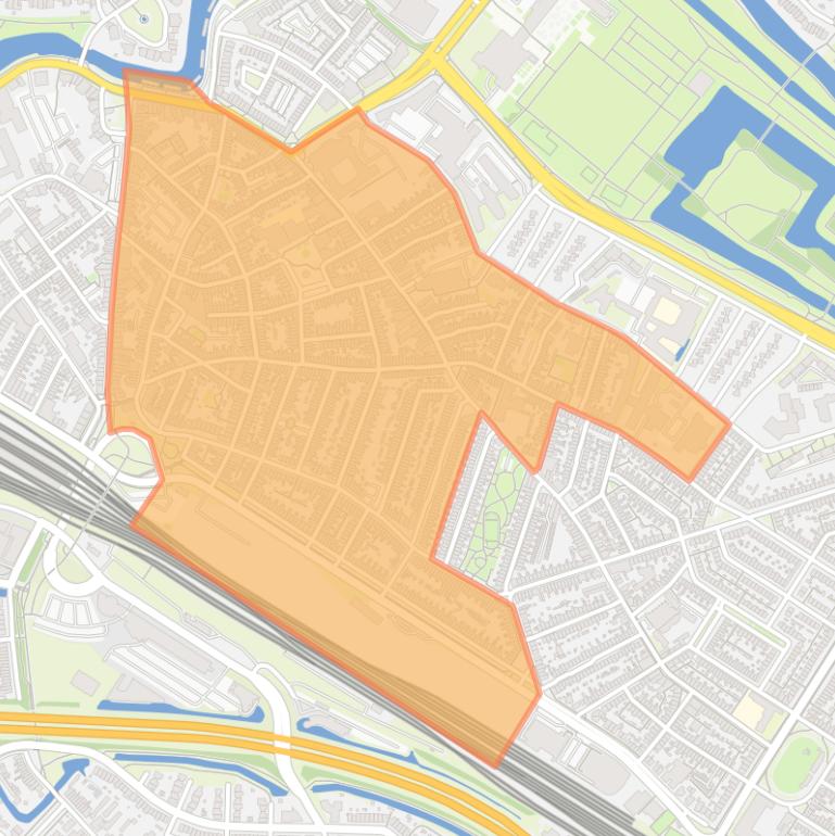 Kaart van de buurt Oud-Assendorp.